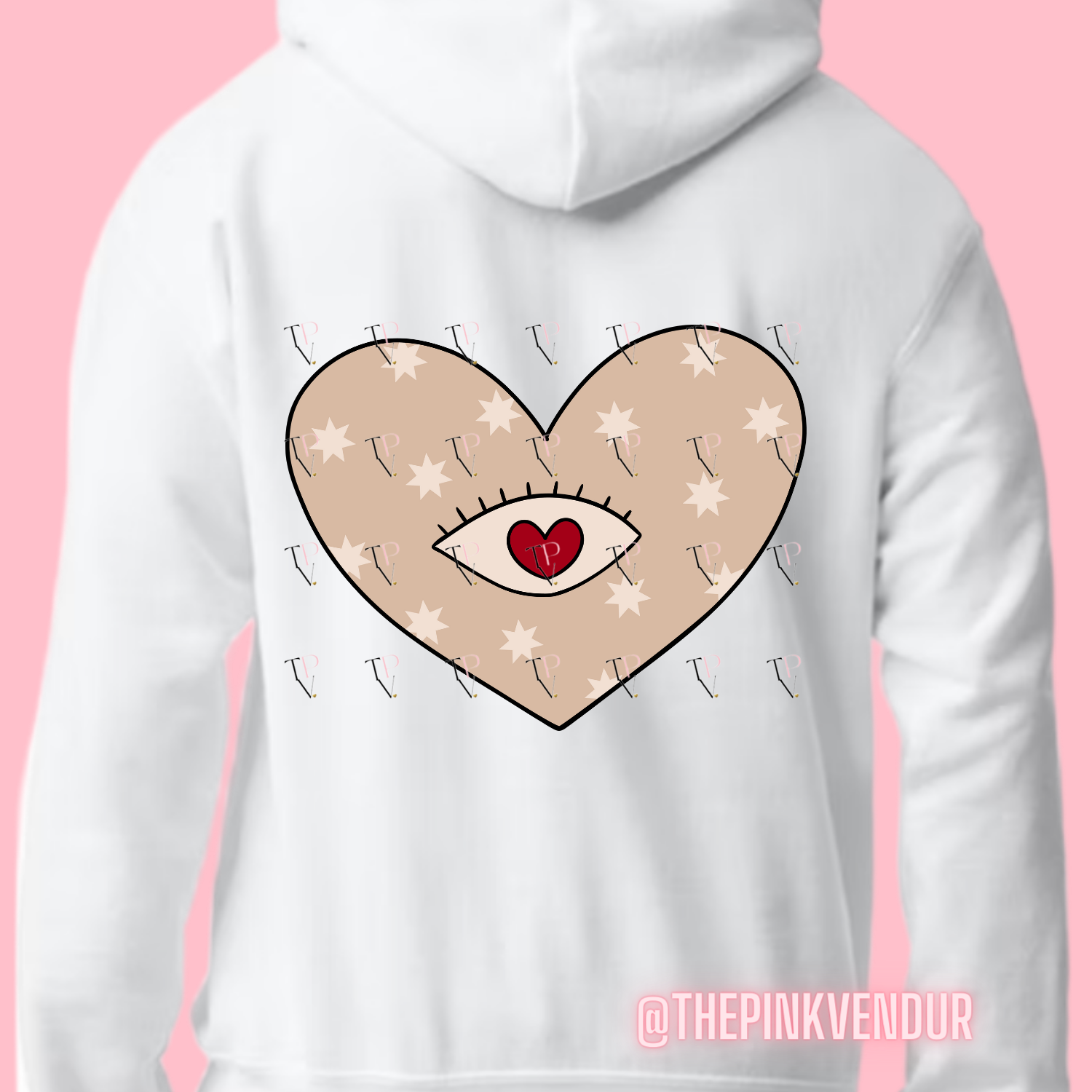 Heart with eyes hoodie outlet