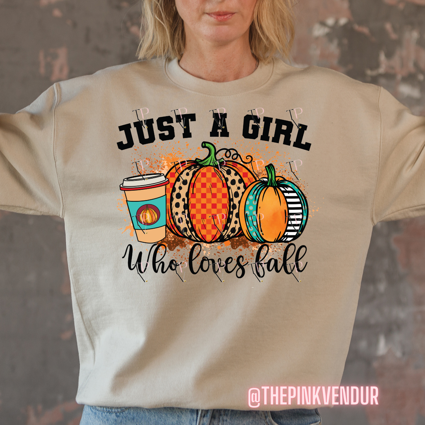 JUST A GIRL WHO LOVES FALL CREW NECK