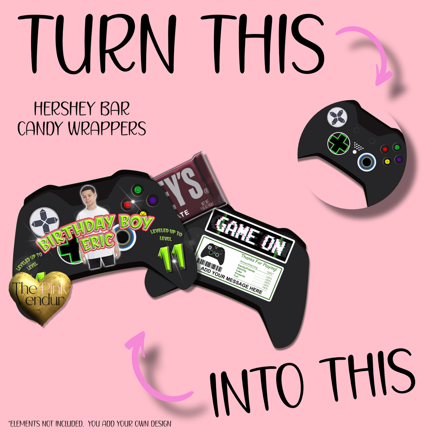 Game Controller Candy Bar Wrapper