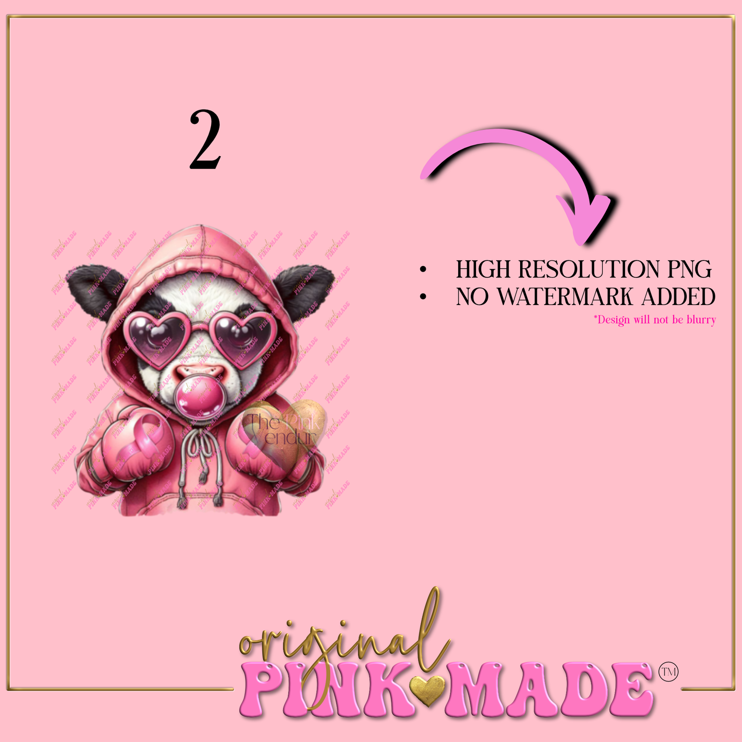 Pink Ribbon Awareness Cow
