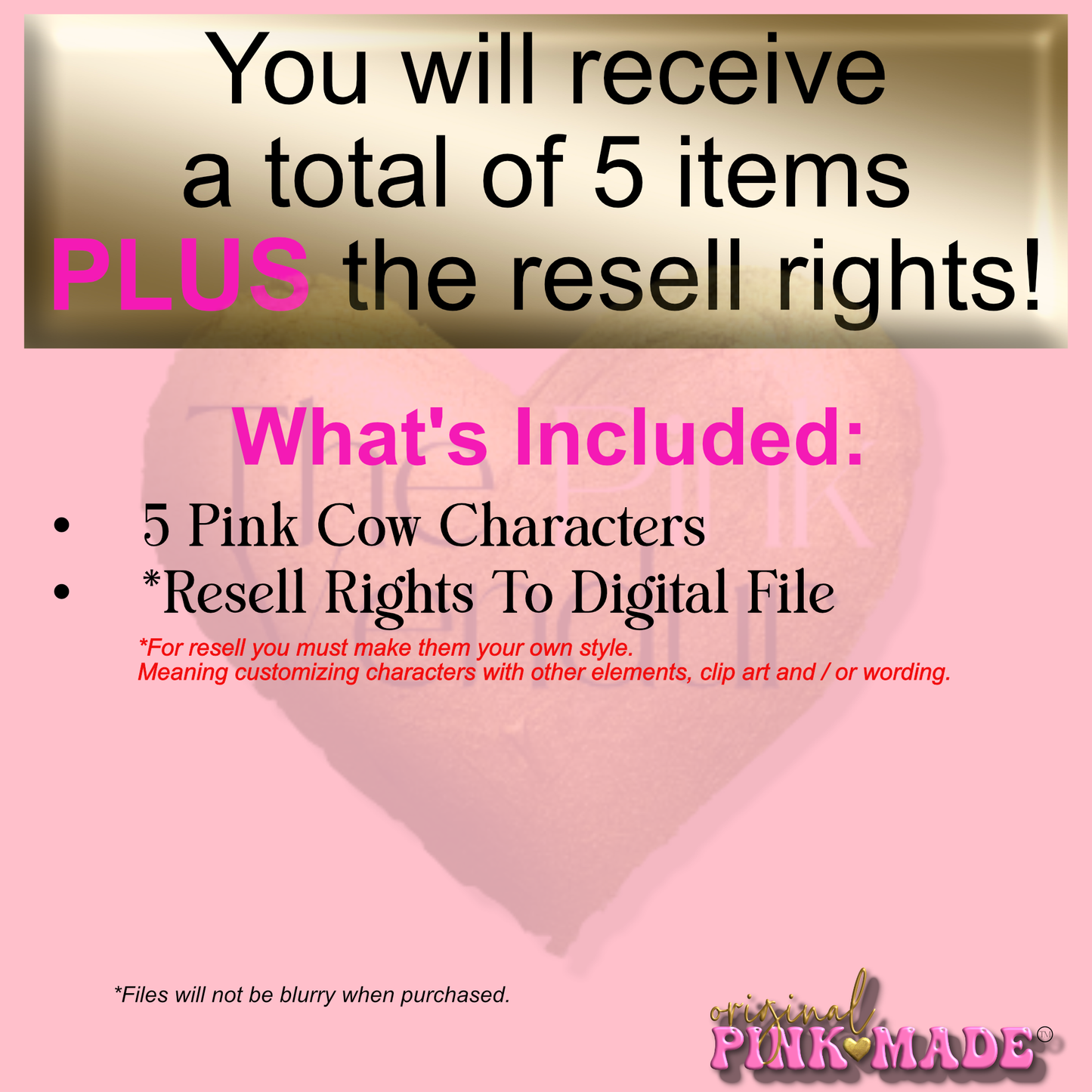 Pink Ribbon Awareness Cow Bundle