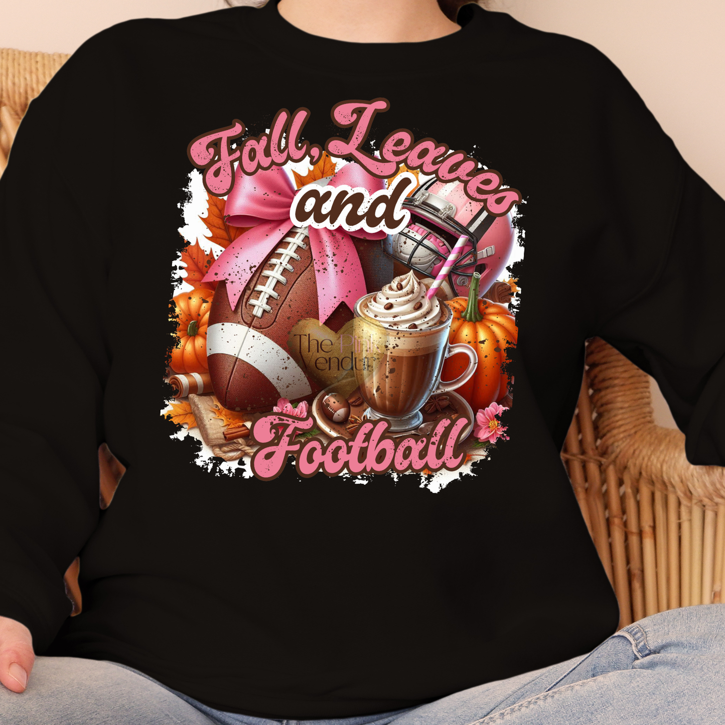 Fall Leaves and Football Pink