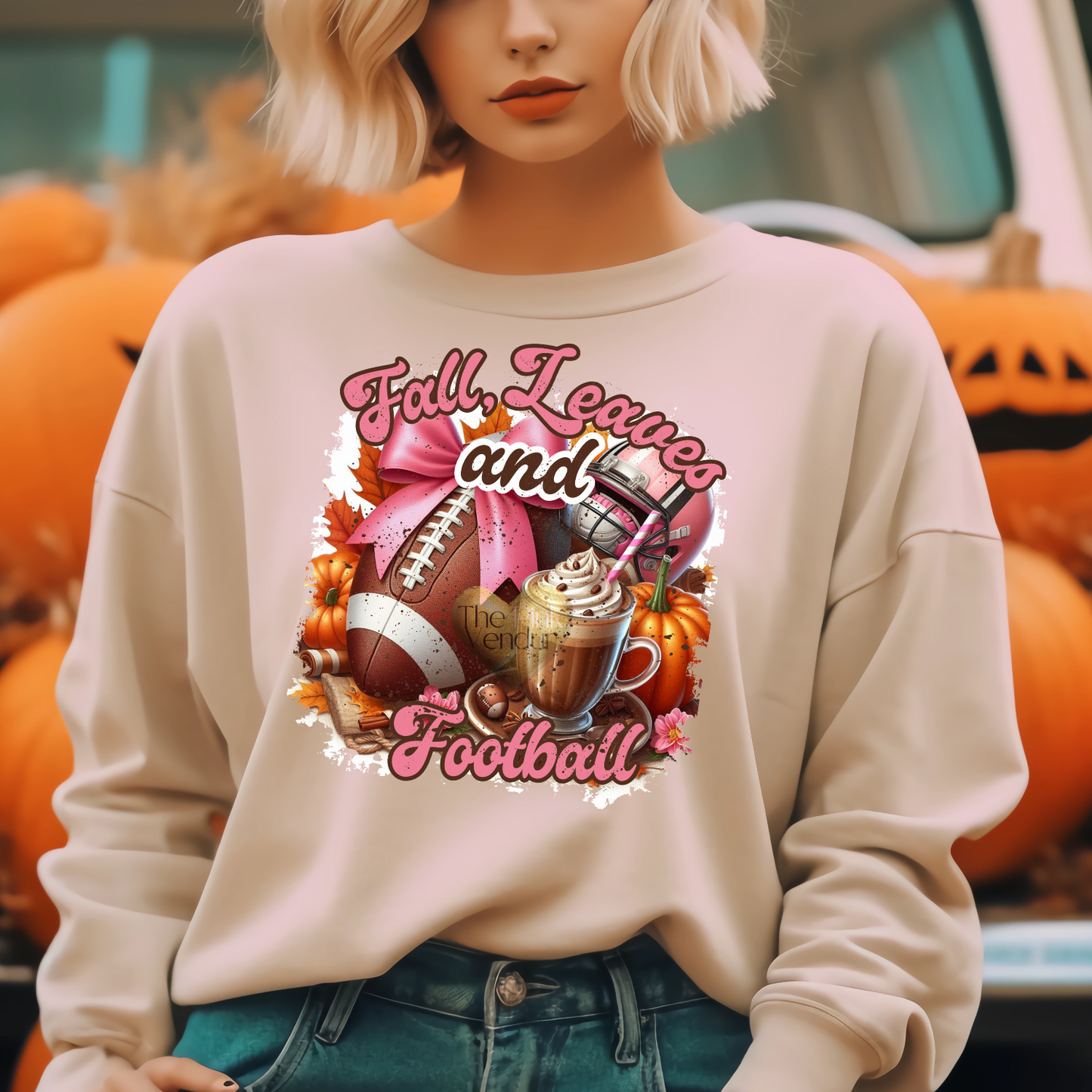 Fall Leaves and Football Pink