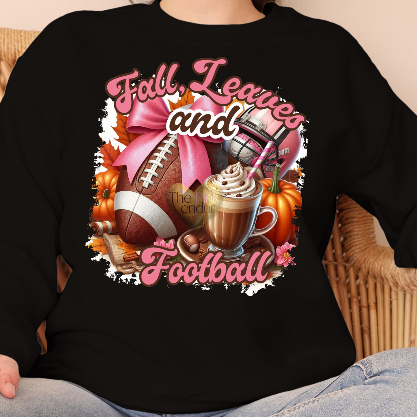 Fall Leaves and Football Pink