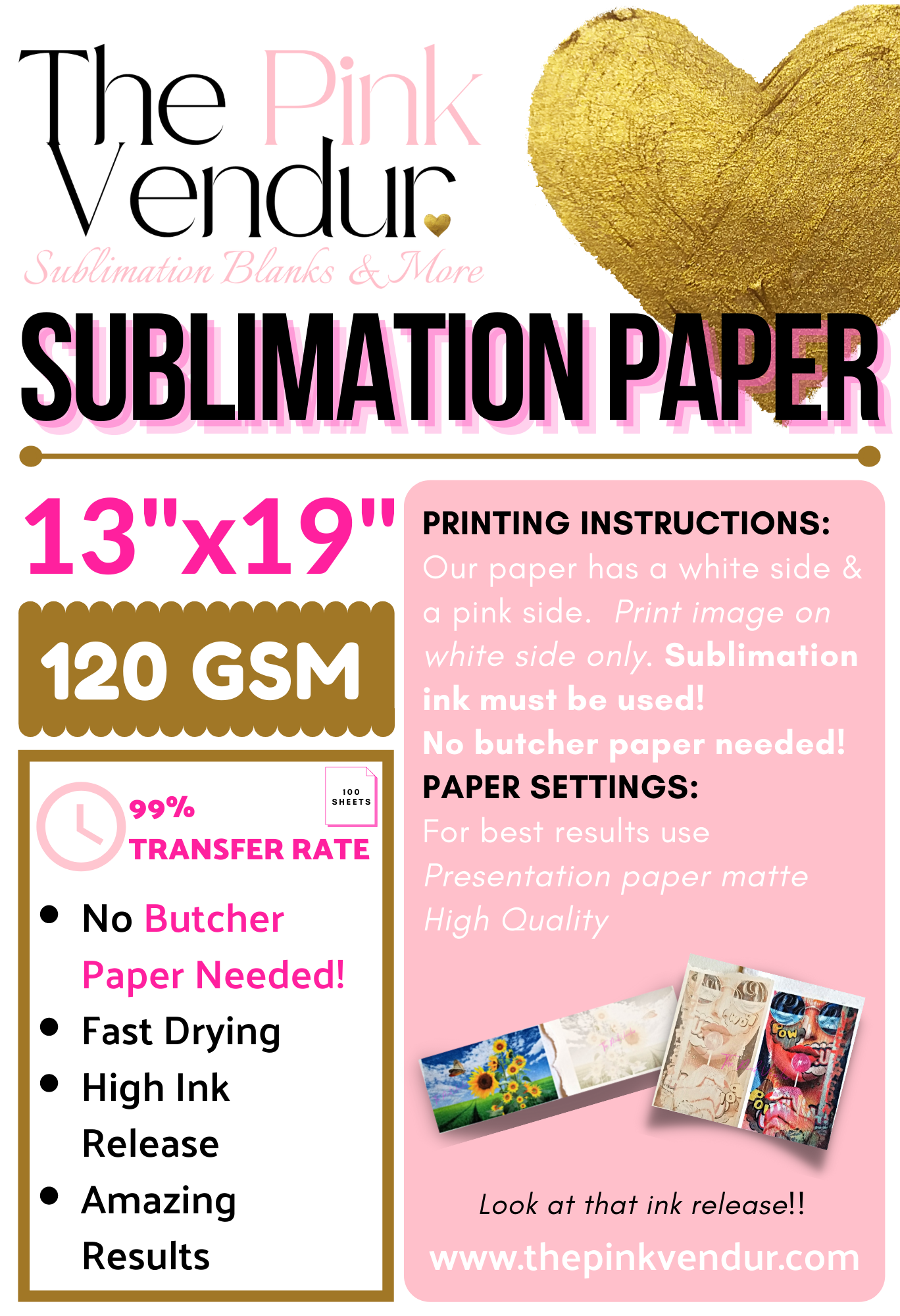 SUBLIMATION PAPER – The Pink Vendur
