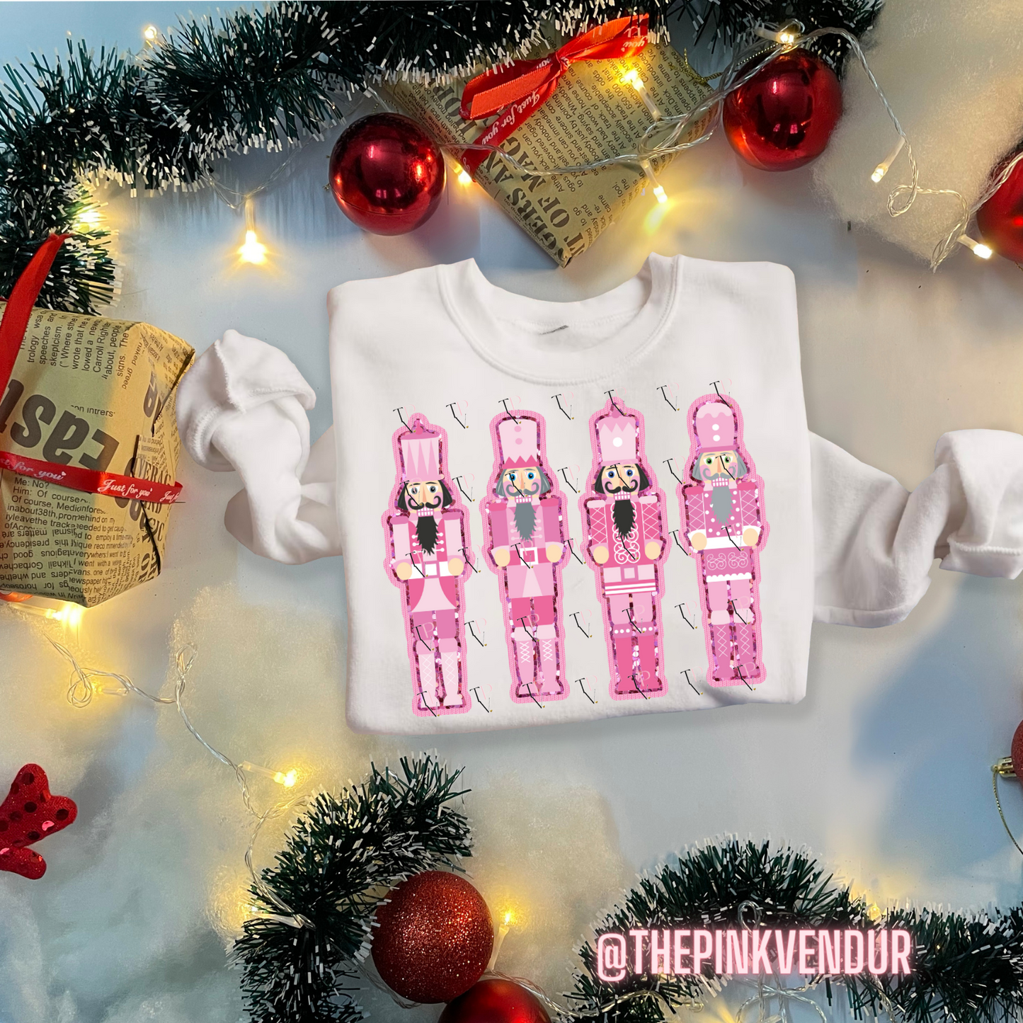 Pink Nutcrackers Crew Neck