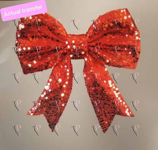 Red Sequin Bow Transfer